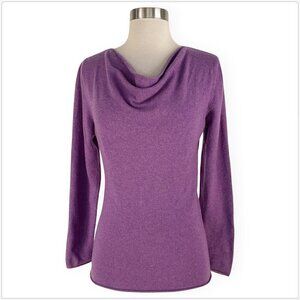 Kirkland Signature 100% Cashmere Knit Purple Lavender Drape Neck Sweater L